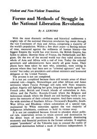 Forms and methods of struggle in the National Liberation Revolution: violent and non-violent transition