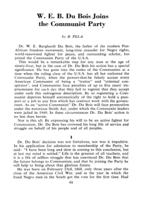W.E.B. Du Bois joins the Communist Party