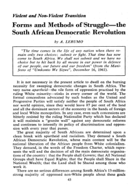 Forms and methods of struggle: the South African Democratic Revolution