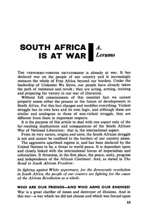 South Africa is at war
