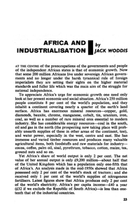 Africa and industrialisation