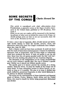 Some secrets of the Congo