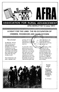 A fight for the land: the re-occupation of Criemen, Roosboom and Charlestown