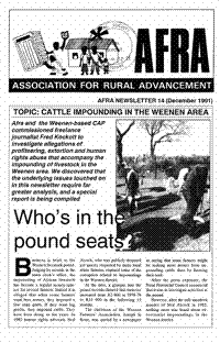 Afra Newsletter Number 14 December 1991