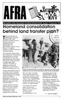 Homeland consolidation behind land transfer plan?