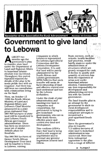Government to give land to Lebowa