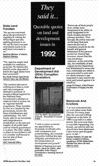 They said it ... Quotable quotes on land and development issues in 1992