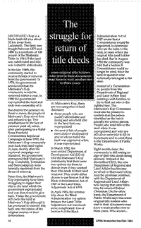 The struggle for return of title deeds