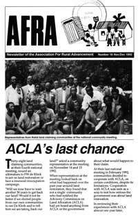 Afra Newsletter Number 19 November 1992