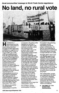 Rural communities message to World Trade Cen