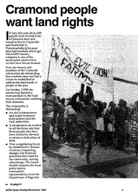 Cramond people want land rights