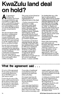 KwaZulu land deal on hold?