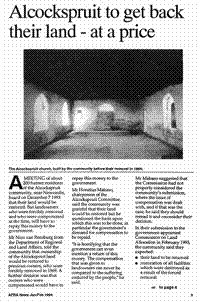 Alcockspruit to get back their land - at a price