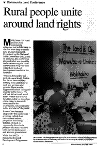 Community Land Conference: Rural people unite around land rights