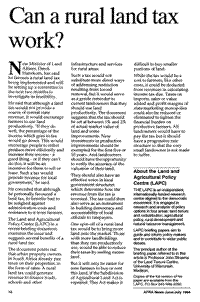 Can a rural land tax work?