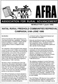 Afra Newsletter Number 7 June 1990