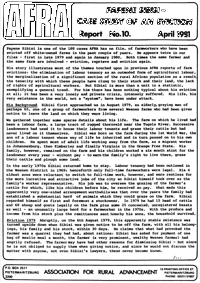 Afra Report Number 10 April 1981