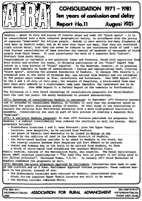 Afra Report Number 11 August 1981