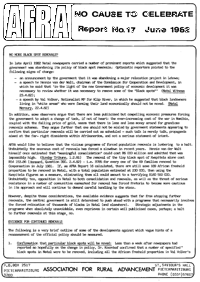 Afra Report Number 17 June 1982