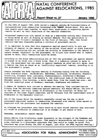 Natal Conference against relocations, 1985
