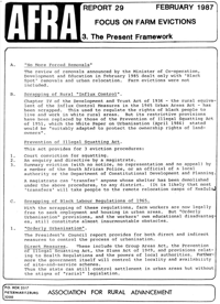 Focus on farm evictions: 3. The present framework