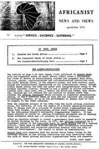 Speech of the Pan Africanist Congress of Azania at the Euro-Arab Youth Conference (Tripoli-Libya) May 14-19, 1973
