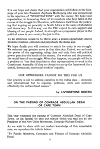 On the passing of comrade Abdullah Desai of Cape Town