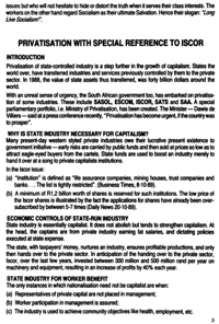 Privatisation with special reference to Iscor
