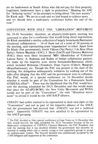 Convention with only one liberation movement