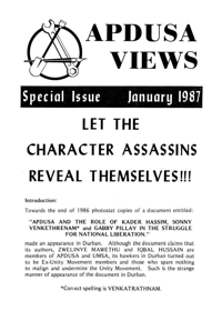 Apdusa Views January 1987