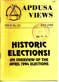 Historic elections!: an overview of the April 1994 elections