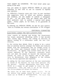 Elections under the new constitution