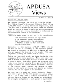Apdusa Views March 1984
