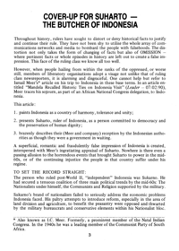 Cover-up for Suharto - the butcher of Indonesia