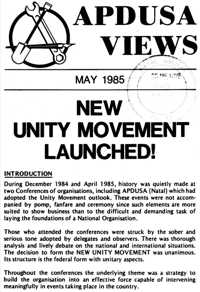 Apdusa Views May 1985