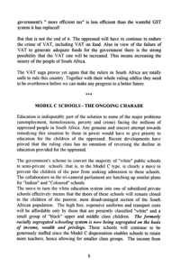 Model C schools - the ongoing charade