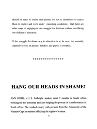 Hang our heads in shame!