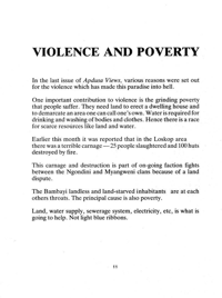 Violence and poverty
