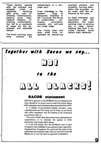 Together with SACOS we say no to the All Blacks