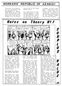 Notes on Theory No 1 - surplus value