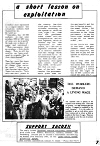 The workers demand a living wage