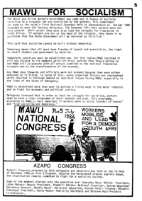 MAWU for socialism