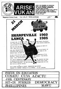 Arise Vukani Volume 1 Number 6 March - April 1986