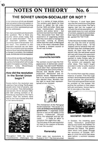Notes on Theory No 6: What is socialism Part 2