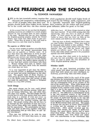 Race prejudice and the schools