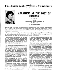 Apartheid at the cost of freedom: Presidential Address to the 11th Annual National Conference of the Black Sash