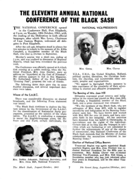 The Eleventh Annual National Conference of the Black Sash