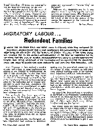 Migratory labour: redundant families