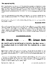 Mr Janson says...Mr Janson does