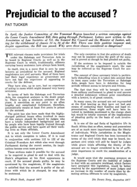 Prejudicial to the accused?